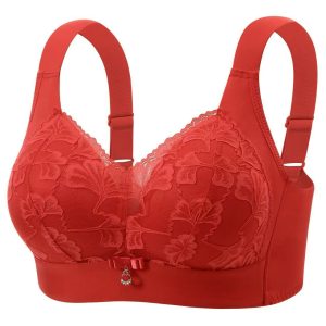 China Wireless Bra Full Coverage Foam Bra  –Red Color