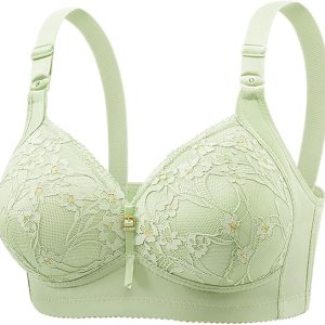 China high quality embroidered lace Bra (Green)