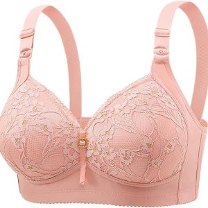 China high quality embroidered lace Bra (Rose Gold)