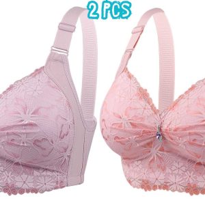 πΈ 2-Pcs China Round Shape Diamond Bra β Onion & Light Pink