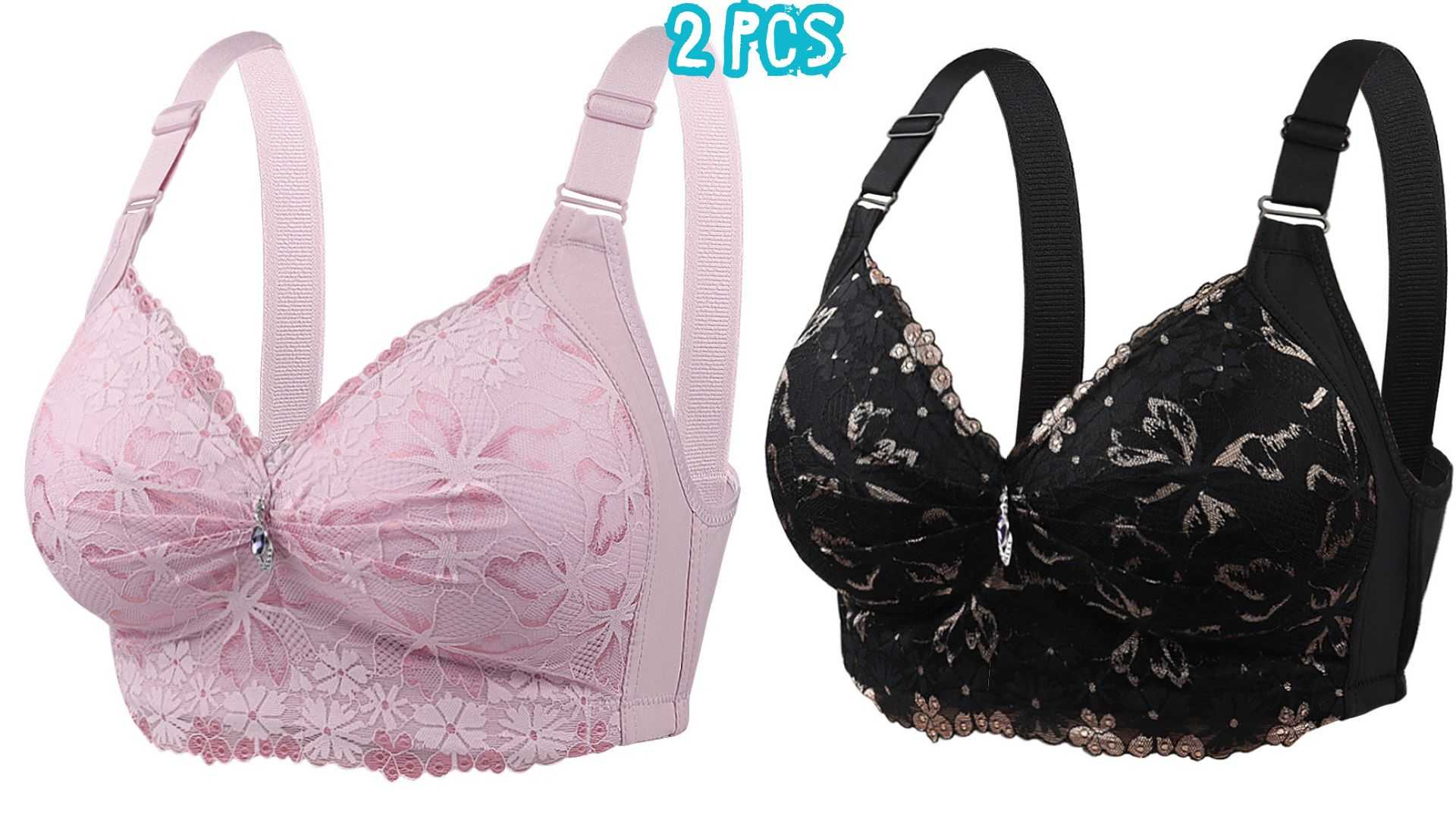 💜China Round Shape Diamond Bra-Black & Onion