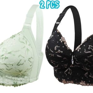 π€ 2 Pcs China Round Shape Diamond Bra- Green + Black Combo