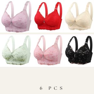 💜6 Pcs China Eye-Catching Round Shape Bra-Onion + Red + Cream + Green + Light Pink + Black Combo💜