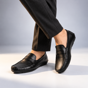 Premium Black Leather Loafers