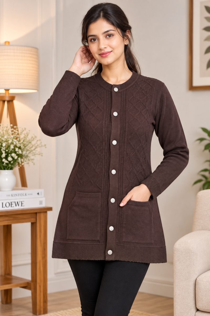 Ladies Pocket Cardigan Sweater N 06 Everyday Winter Wear - colour option 6