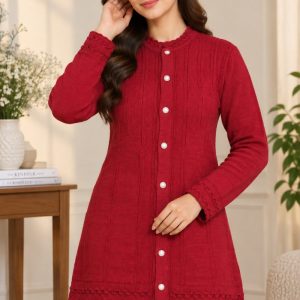 Ladies Winter Cardigan Sweater S 02 Classic Knit with Pearl Buttons - মেয়েদের শীতের সোয়েটার