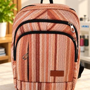 Liva Bags Terracotta Woven Backpack - multi-pocket everyday daypack