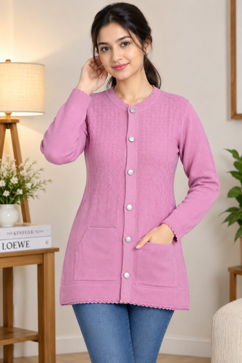 Ladies Pocket Cardigan Sweater N 06 Everyday Winter Wear - মেয়েদের শীতের সোয়েটার